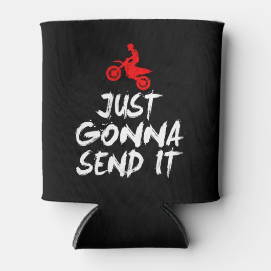 Dirt Bike Motocross over een rijder racer Blikjeskoeler (Voorkant)