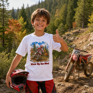 Dirt Bike Motocross Racen Slogan voor Jongens T-shirt