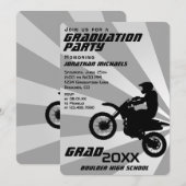 Dirt Bike Motocross Retro Sunburst Afstuderen Kaart (Voorkant / Achterkant)