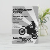 Dirt Bike Motocross Retro Sunburst Afstuderen Kaart (Staand voorkant)