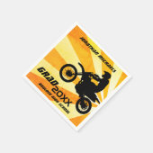 Dirt Bike Motocross Retro Sunburst Afstuderen Servet (Hoek)
