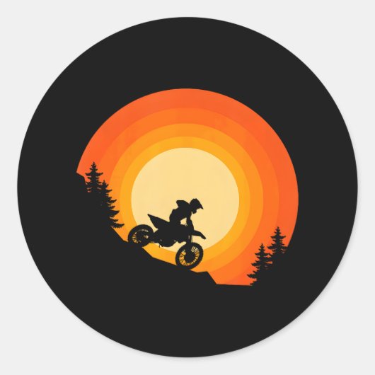 Dirt Bike Motocross Ronde Sticker (Voorkant)