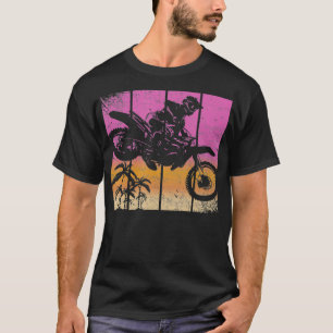 Dirt Bike Motocross Sunset Racing Retro T-shirt
