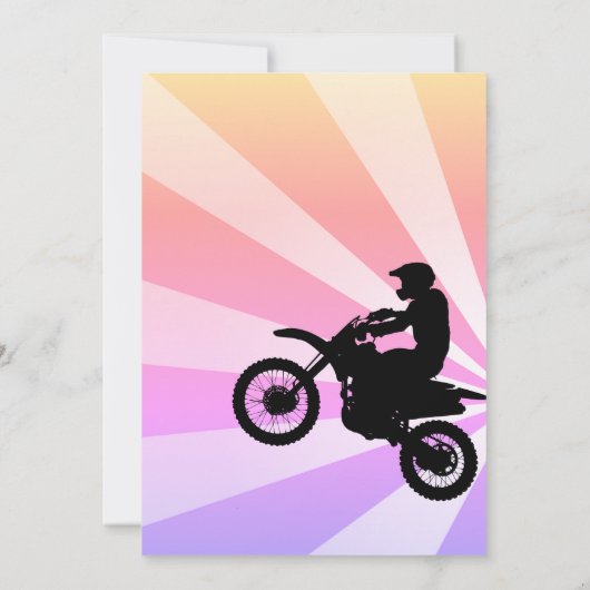 Dirt Bike Motocross - Uitnodiging tot Afstuderen (Achterkant)