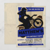 Dirt Bike Motocross - uitnodiging van de Birthday  (Voorkant / Achterkant)