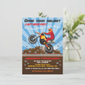 Dirt Bike Motocross - uitnodiging van de Birthday (Staand voorkant)