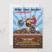 Dirt Bike Motocross - uitnodiging van de Birthday (Voorkant)