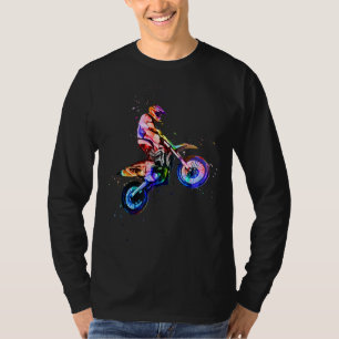 Dirt Bike Motorcross Art Kleurrijke crossmotor T-shirt