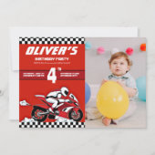 Dirt bike motorcross racing jongen foto verjaardag kaart (Voorkant)