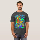 Dirt Bike Motorcross Racing Pop Kunst T-shirt (Voorkant volledig)