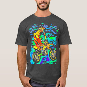 Dirt Bike Motorcross Racing Pop Kunst T-shirt