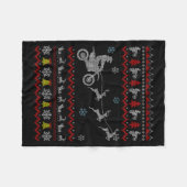Dirt Bike Motorcycle Pajama Ugly Christmas Biker Fleece Deken (Voorkant (Horizontaal))