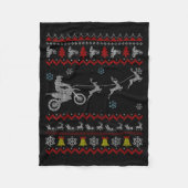 Dirt Bike Motorcycle Pajama Ugly Christmas Biker  Fleece Deken (Voorkant)