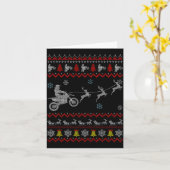 Dirt Bike Motorcycle Pajama Ugly Christmas Biker  Kaart (Gele Bloem)