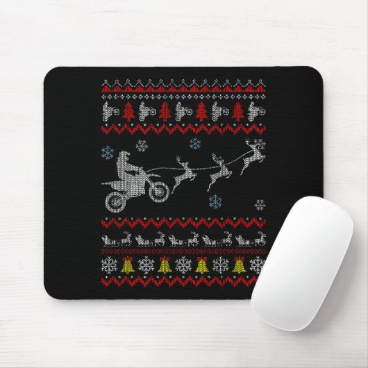 Dirt Bike Motorcycle Pajama Ugly Christmas Biker  Muismat (Met muis)