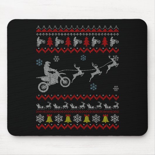 Dirt Bike Motorcycle Pajama Ugly Christmas Biker  Muismat (Voorkant)