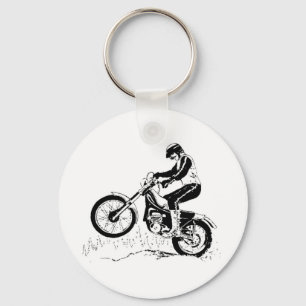 Dirt Bike Motorcycle Rider Black Silhouette Sleutelhanger