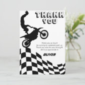 Dirt bike motorfiets racing jongen verjaardag bedankkaart (Staand voorkant)