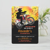 Dirt Bike/Motorfiets Verjaardag Uitnodiging (Staand voorkant)
