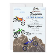 Dirt Bike/Motorfiets Verjaardagsfeestuitnodiging