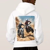 Dirt Bike Motorfietsen Racing in de woestijn, (Achterkant)