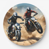 Dirt Bike Motorfietsen Racing in de woestijn, Papieren Bordje (Voorkant)