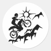 Dirt Bike Mountain Ronde Sticker (Voorkant)