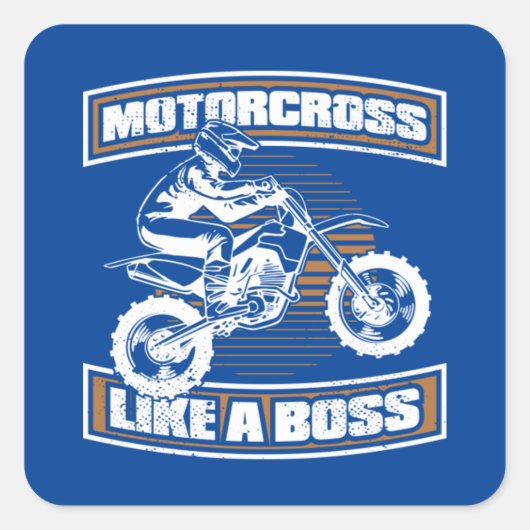 Dirt Bike MX Motocross Supercross Vierkante Sticker (Voorkant)