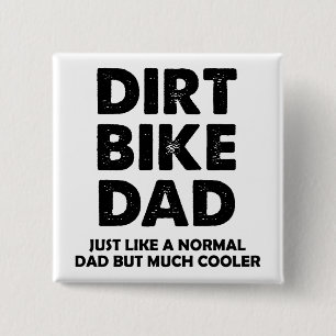 Dirt Bike Papa Grappige Motocross Knop Badge Speld Vierkante Button 5,1 Cm