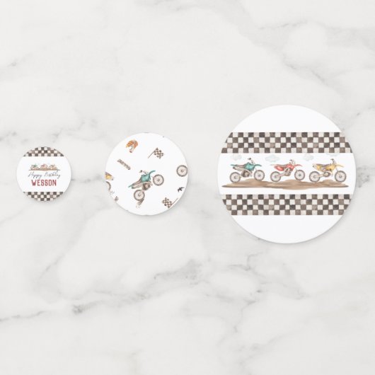 Dirt Bike party confetti (Achterkanten)