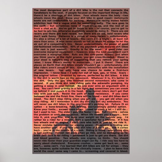 Dirt Bike Quote Poster 001 (Voorkant)