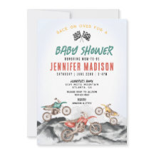 Dirt Bike Race Baby shower Uitnodiging voor Jongen