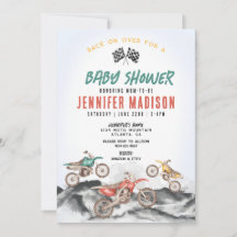 Dirt Bike Race Baby shower Uitnodiging voor Jongen