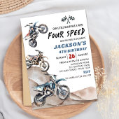 Dirt Bike Race Boy 4e verjaardag Uitnodiging