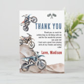 Dirt Bike Race Boy Verjaardag Bedankt Card (Staand voorkant)