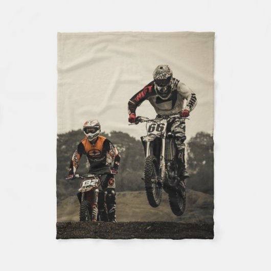 Dirt Bike Race Fleece Deken (Voorkant)