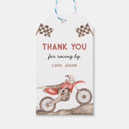 Dirt Bike, Racefiets, Motorcross Gift Label Cadeaulabel (Voorkant)