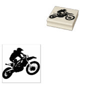 Dirt Bike Racer Rubberstempel (Gestempeld)