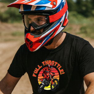 Dirt Bike Racers Op Retro Sunset Sjabloon T-shirt