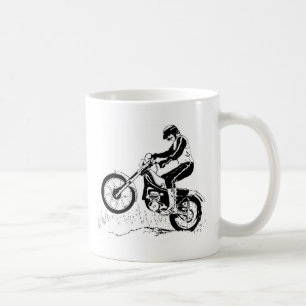 Dirt Bike Racing Motorcycle Bike Rider Black White Koffiemok