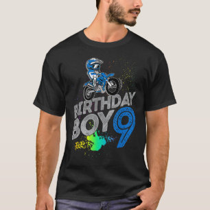 Dirt Bike Rider 9 jaar oude Motocross 9e verjaarda T-shirt