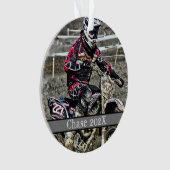 Dirt Bike Rider Foto Keepsake Kerstmis Ornament (voorkant)