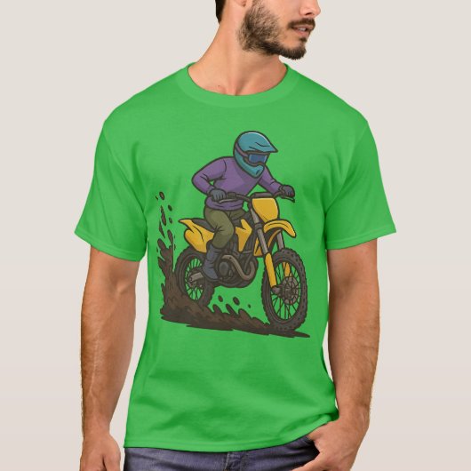 Dirt Bike Rider in actie T-shirt (Voorkant)