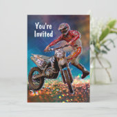 Dirt Bike Rider in Crystal Rain Storm Kaart (Staand voorkant)