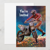 Dirt Bike Rider in Crystal Rain Storm Kaart (Voorkant / Achterkant)