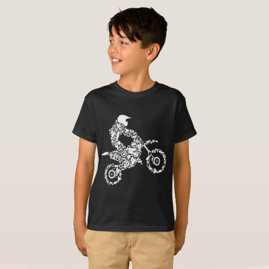 Dirt Bike Rider Motocross Enduro Dirt Biking Boys T-shirt (Voorkant volledig)