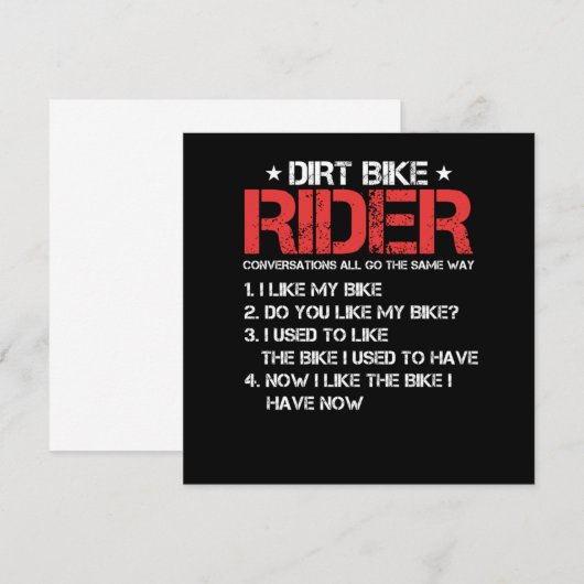 Dirt Bike Rider Motocross-motorfiets Gif Kaart (Voorkant / Achterkant)