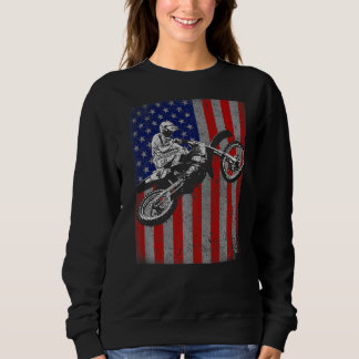Dirt Bike Rider Motocross Racer Amerikaanse vlag Trui