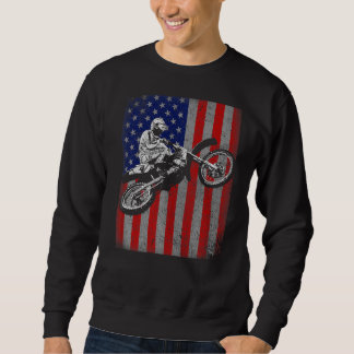Dirt Bike Rider Motocross Racer Amerikaanse vlag Trui