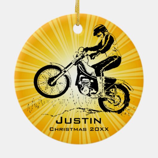 Dirt Bike Rider Ornament (Achterkant)